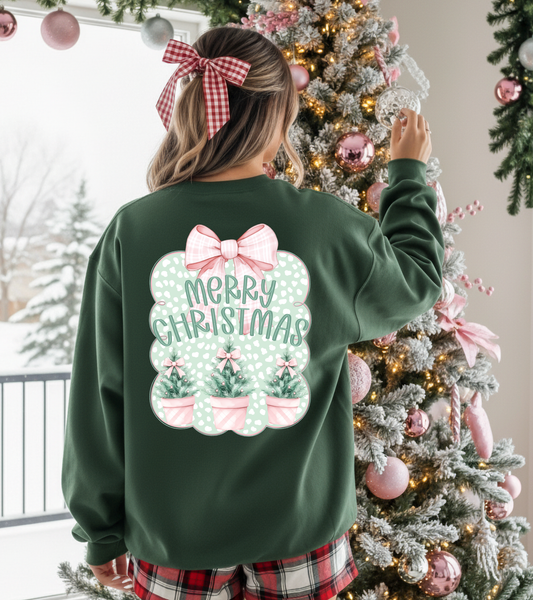 Pink Merry Christmas Trees Crew