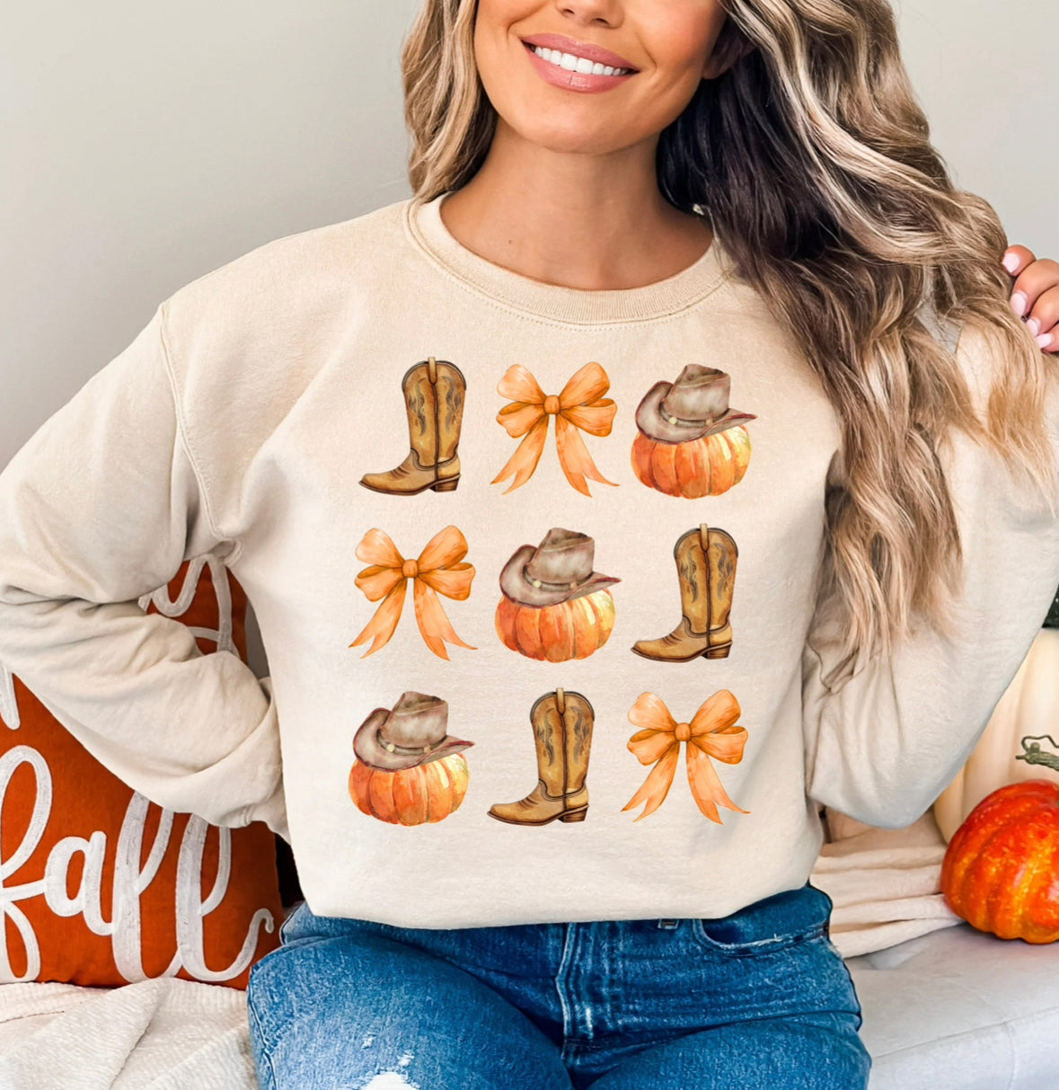 Western Fall Bows & Boots Crew