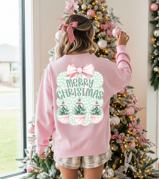 Pink Merry Christmas Trees Crew